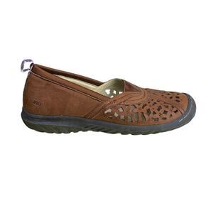 JBU by Jambu Walnut Brown Faux Suede Perforated Comfort Flats – Size 9.5